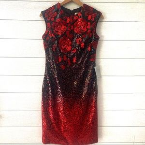 Eliza J Sexy Midi Sheath Sequin Dress